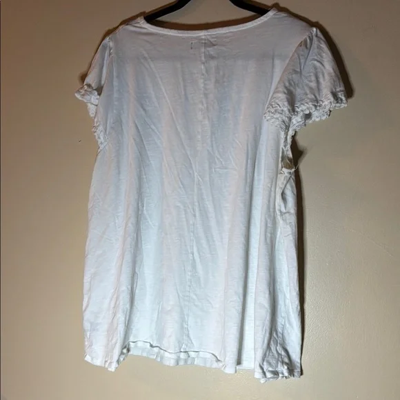 Lane Bryant White Flutter Sleeve Blouse - Picture 3 of 3